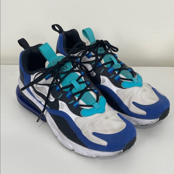 Nike Air Max 270 React SE Oracle Blue Aqua 2020 Size 6 Youth Athletic Shoes - Picture 1 of 7